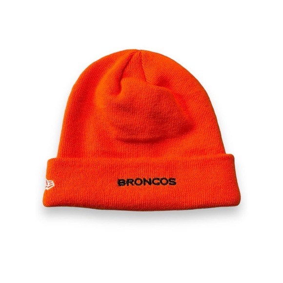 NWT New Era Denver Broncos NFL Embroidered Logos Beanie Hat Unisex OS Orange - Picture 2 of 10
